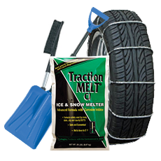 Shovels, Ice Melt, Tire Chains and More
