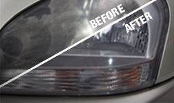 Before and After Headlight Restoration 